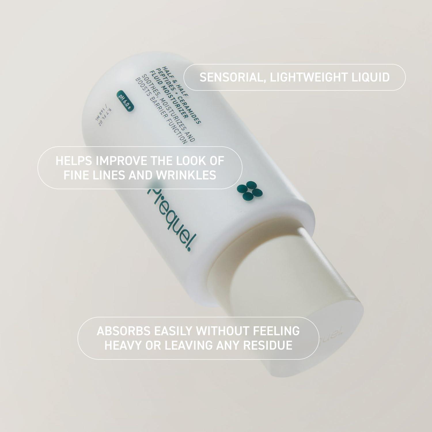 image:imagePrequel Skin Half and Half Fluid Moisturizer Face Cream Lightweight Ceramide Peptide Lotion for All Skin Types including Dry and Sensitive Hydrating Facial Cream for Women and Men57 Fl Oz Pack of 2