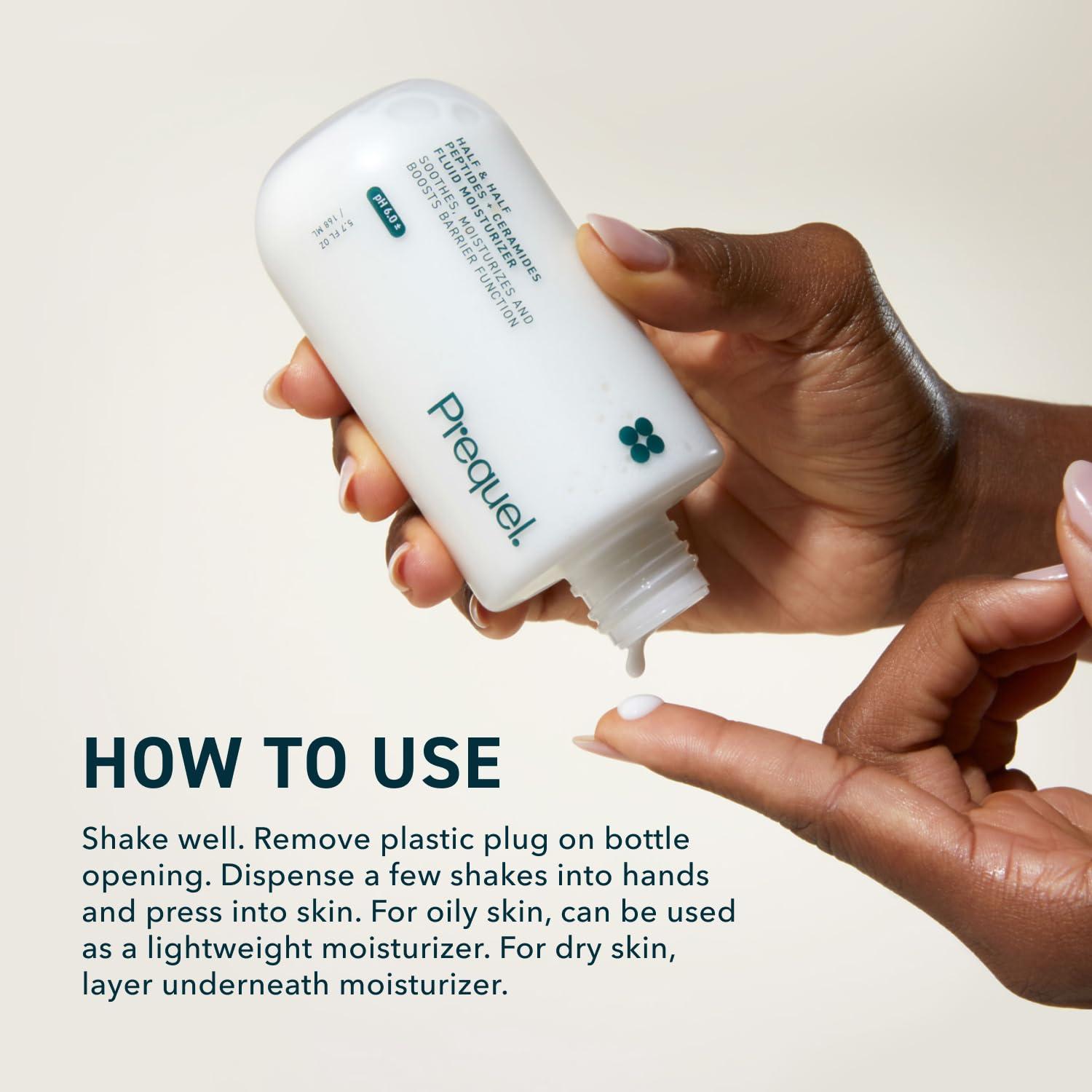 image:imagePrequel Skin Half and Half Fluid Moisturizer Face Cream Lightweight Ceramide Peptide Lotion for All Skin Types including Dry and Sensitive Hydrating Facial Cream for Women and Men57 Fl Oz Pack of 2