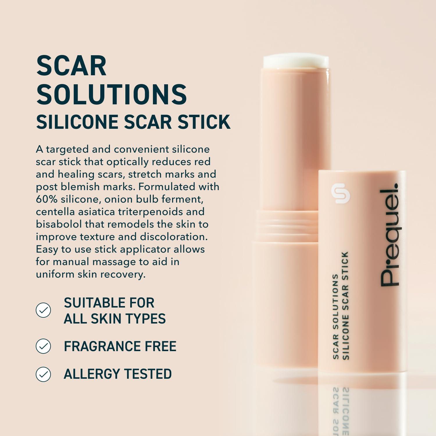image:imagePrequel Skin Scar Solutions 60 Silicone Scar Stick Thick Solid Velvety Film for Scars Formula Infused with Centella Asiatica Extracts and Vitamin E Soothing and Occlusive