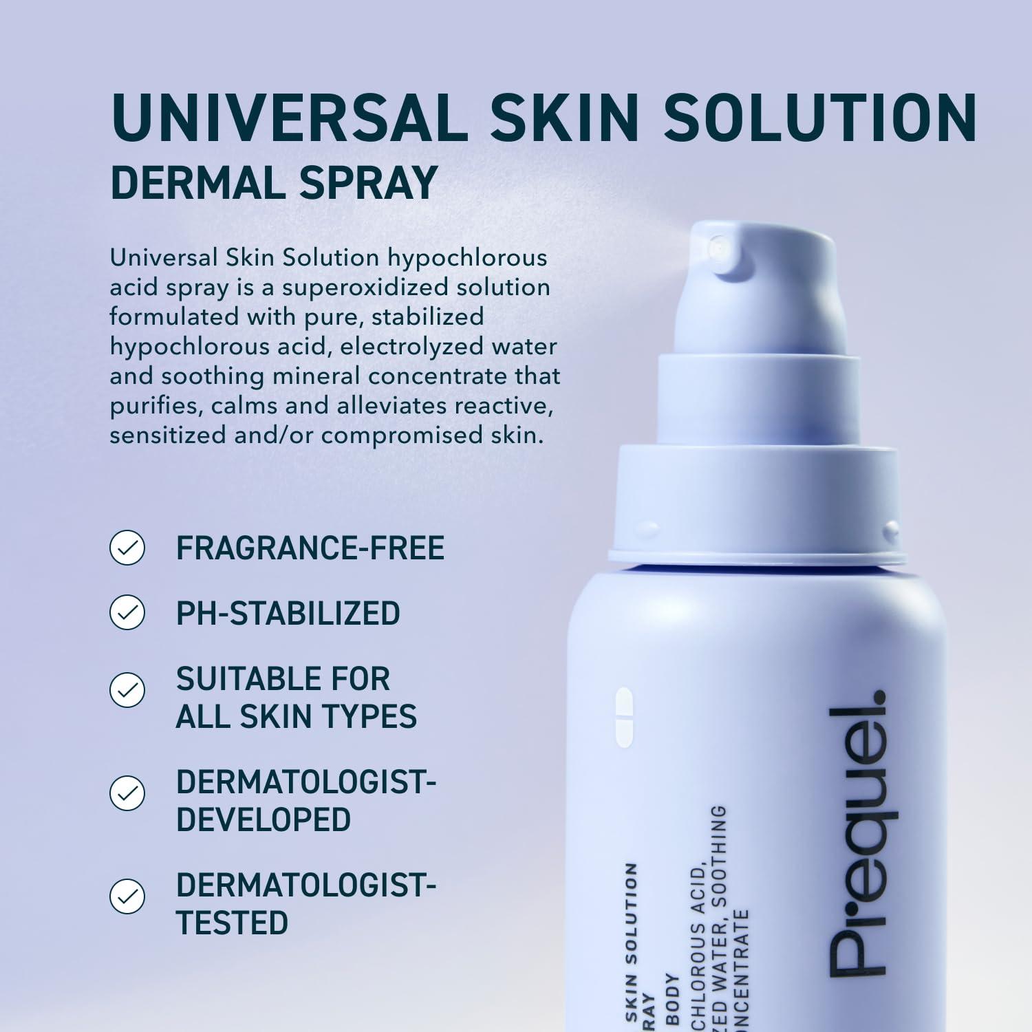 image:imagePrequel Skin Universal Skin Solution Hypochlorous Acid Spray for Face and Body Fine Mist HOCL Facial Cleanser and Dermal Spray with Minerals amp Electrolyzed Water pHStabilized Care 4ozRegula
