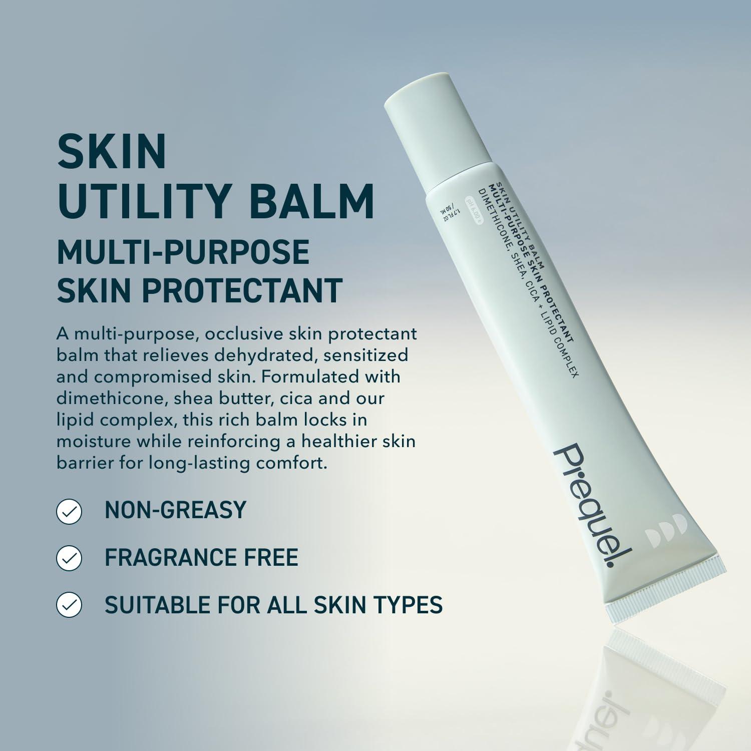 image:imagePrequel Skin Utility Balm Advanced Occlusive Face Cream for Dry Skin Moisturizer for Sensitive Skin Thick NonComedogenic Barrier Protection with Dimethicone and Shea Butter 17oz Tube
