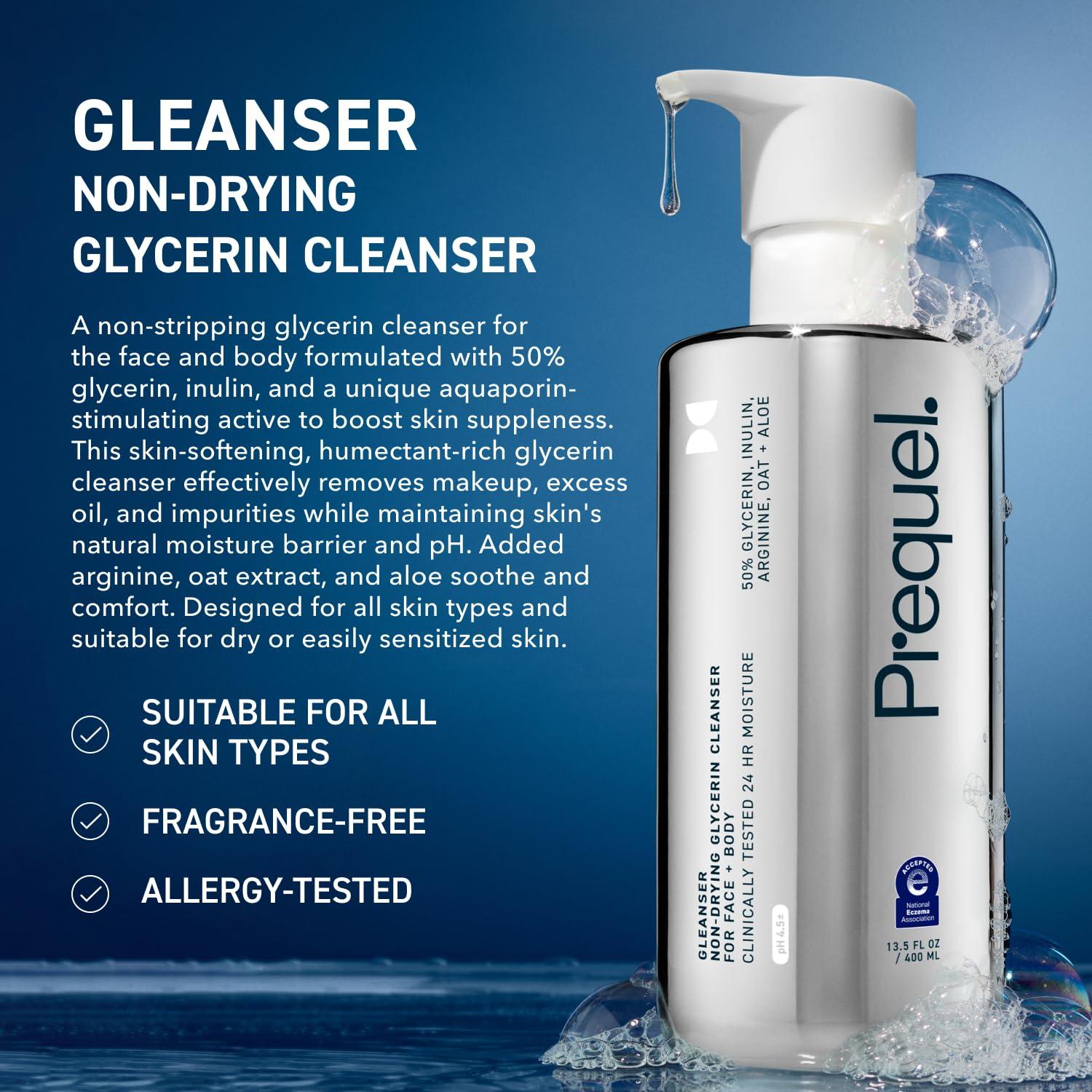 image:imagePrequel Gleanser Moisturizing Glycerin Face Wash Unscented Cleanser for Sensitive and Dry Skin 675 fl oz Pump Bottle Pack of 2Gleanser
