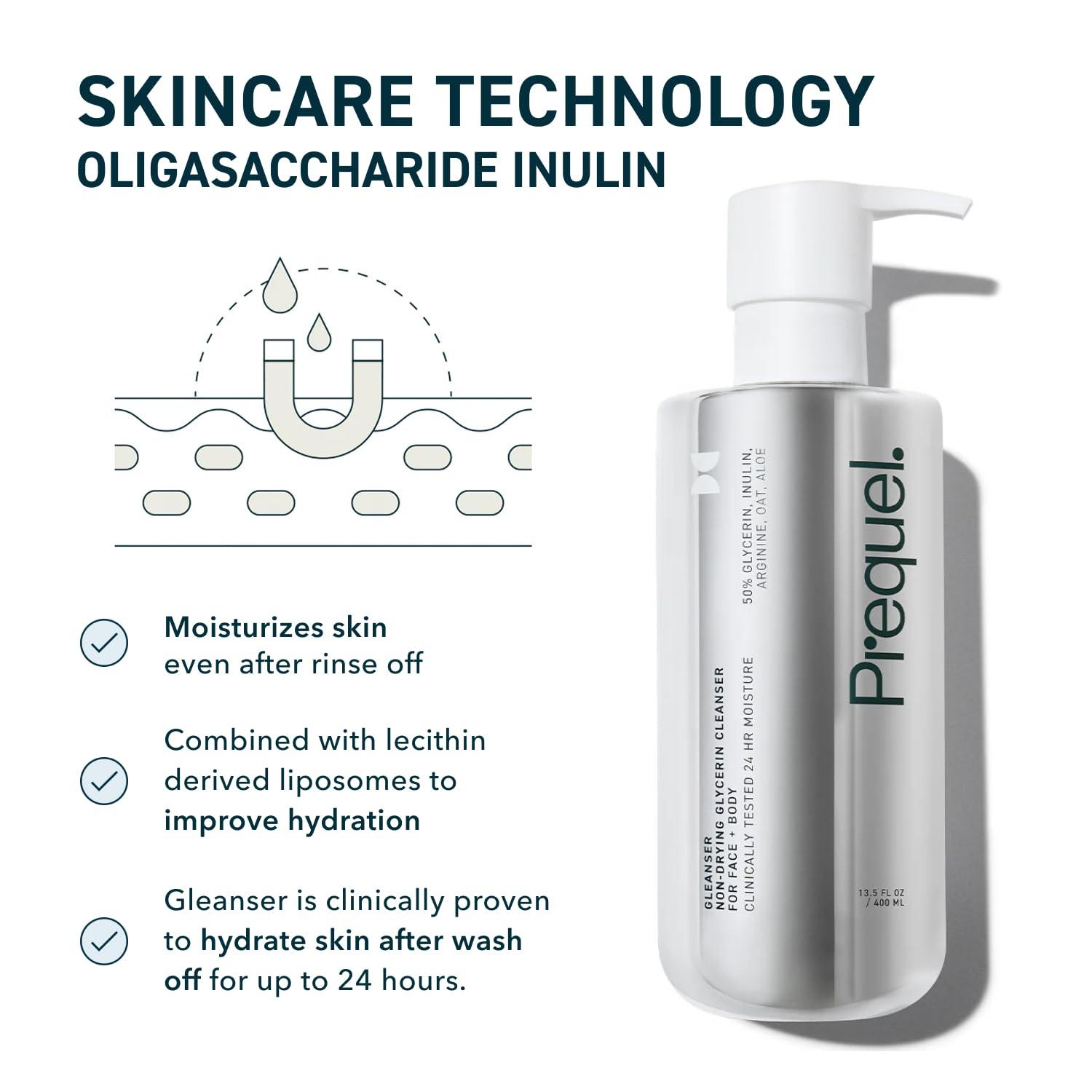 image:imagePrequel Gleanser Moisturizing Glycerin Face Wash Unscented Cleanser for Sensitive and Dry Skin 675 fl oz Pump Bottle Pack of 2Gleanser