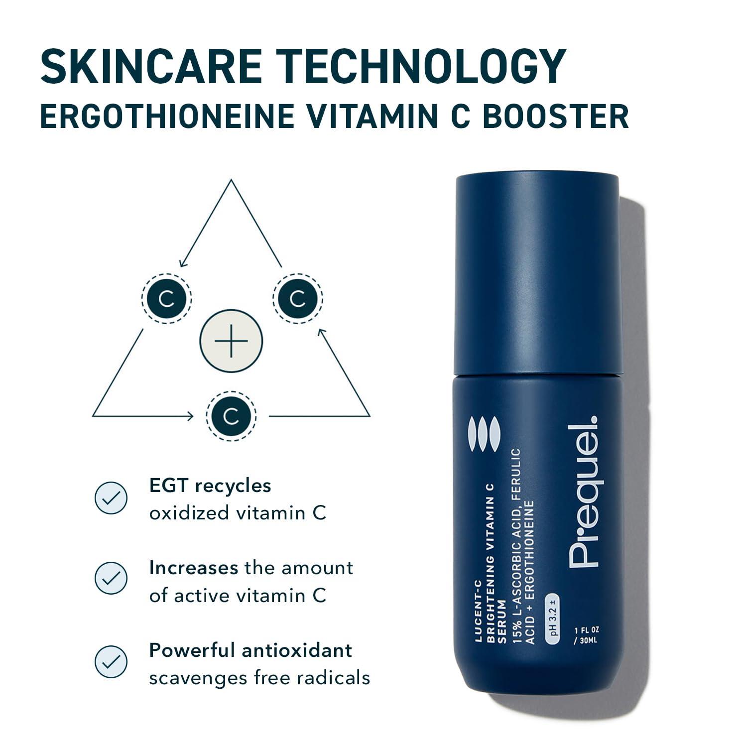 image:imagePrequel Skin LucentC Vitamin C Serum for Face Professional Facial LAscorbic Acid Ferulic Acid Formula with Niacinamide Clinical Skincare for Luminous Firm Skin 1oz Pump