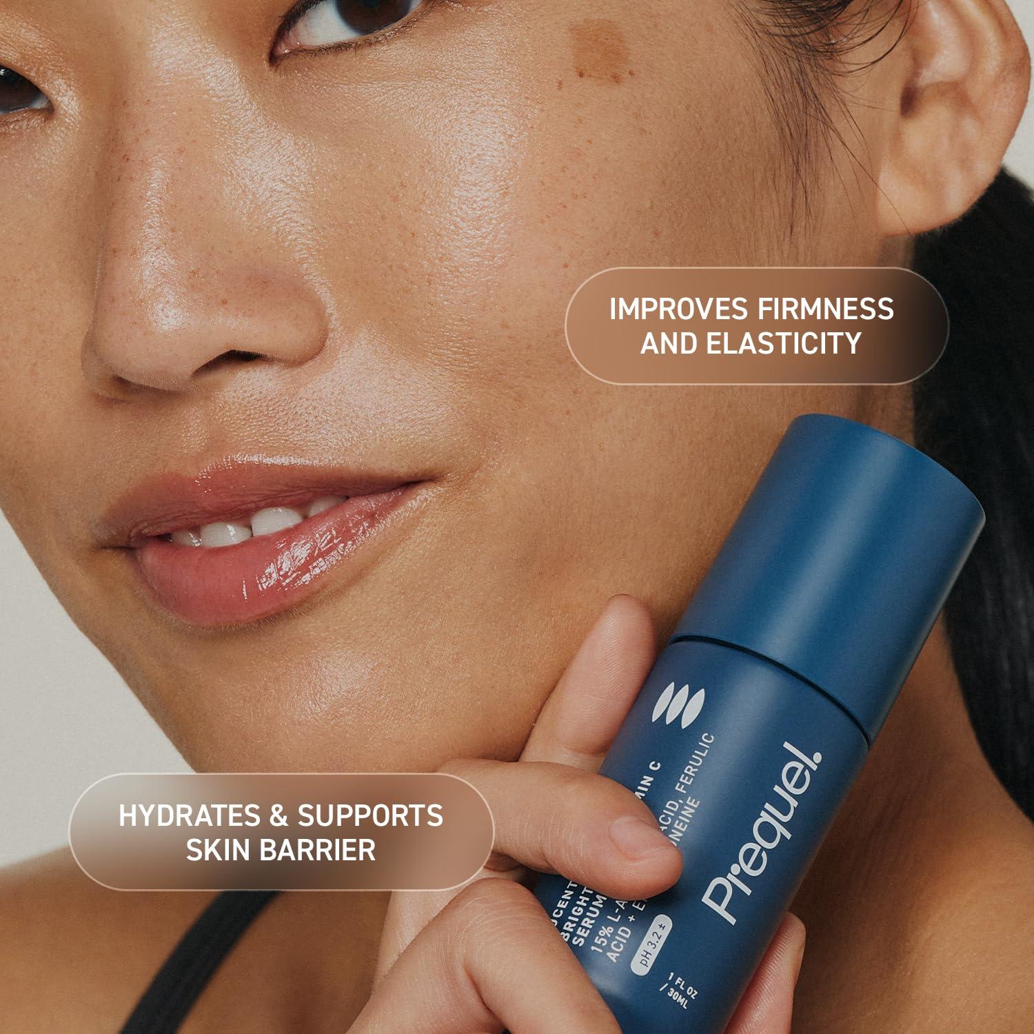 image:imagePrequel Skin LucentC Vitamin C Serum for Face Professional Facial LAscorbic Acid Ferulic Acid Formula with Niacinamide Clinical Skincare for Luminous Firm Skin 1oz Pump