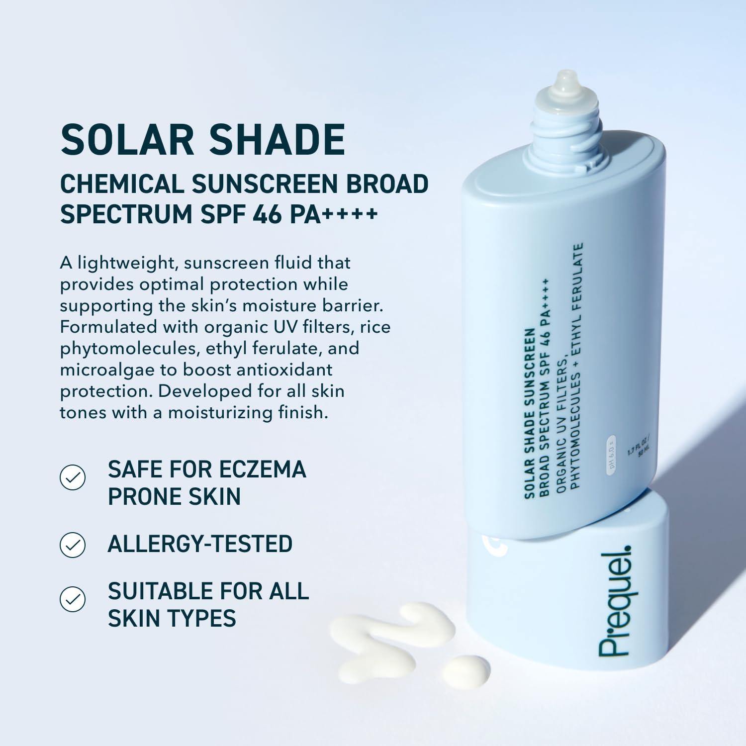 image:imagePrequel Skin Solar Shade Moisturizing Face Sunscreen SPF 46 PA Broad Spectrum UV Protection Hydrating Sunblock for Dry Skin Lightweight Travel Size Sun Protection 17oz17 Fl Oz Pack of 2