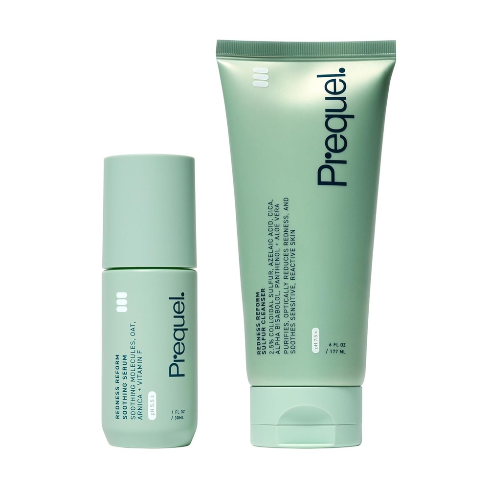 image:imagePrequel Skin Redness Reform Bundle  Sulfur Cleanser Face Wash  Calming Redness Relief Serum  Soothing Skincare Set for Sensitive Skin with Azelaic Acid Colloidal Sulfur amp Oat Extract